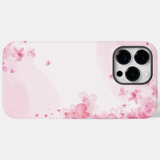 Roze Waterverf esthetisch Case-Mate iPhone Case (Achterkant (horizontaal))