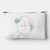 Roze Waterverf Eucalyptus Lijst Monogrammen Etui (Achterkant)