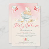Roze Waterverf Fairy Baby shower Kaart (Voorkant / Achterkant)
