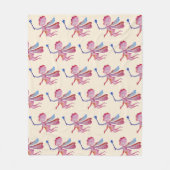 Roze Waterverf Fairy Drawing Fleece Deken (Voorkant)