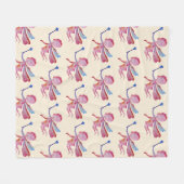 Roze Waterverf Fairy Drawing Fleece Deken (Voorkant (Horizontaal))