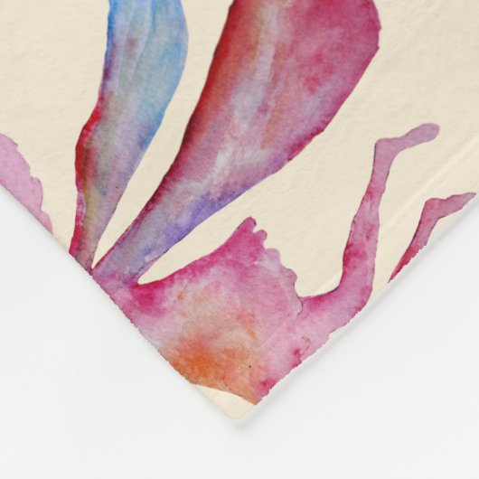Roze Waterverf Fairy Drawing Fleece Deken (Hoek)