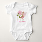 Roze Waterverf Fairy en Roos Romper (Voorkant)
