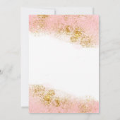 Roze Waterverf | Faux Gold Bat Mitzvah Kaart (Achterkant)