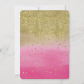 Roze Waterverf Faux Gold Glitter Confett Sweet 16 Kaart (Voorkant)