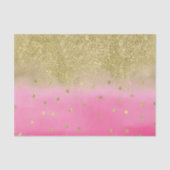 Roze Waterverf Faux Gold Glitter Confetti Tissuepapier (Voorkant)