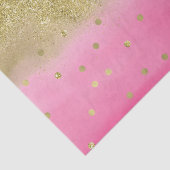 Roze Waterverf Faux Gold Glitter Confetti Tissuepapier (Detail)