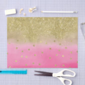 Roze Waterverf Faux Gold Glitter Confetti Tissuepapier (Craft)