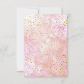 roze waterverf | FAUX gouden details Bevestiging Kaart (Achterkant)
