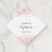 roze waterverf | faux gouden details Doop Bedankjes Labels (Voorkant)