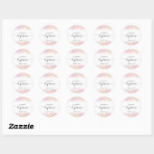 roze waterverf | faux gouden details Doop Ronde Sticker (Vel)