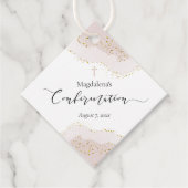 roze waterverf faux gouden glitter Bevestiging Bedankjes Labels (Voorkant)