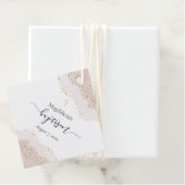 roze waterverf | faux gouden glitter Doop Bedankjes Labels (In situ)