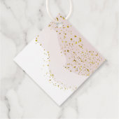 roze waterverf | faux gouden glitter Doop Bedankjes Labels (Achterkant)
