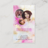 Roze Waterverf Feminin Social Media Girly Visitekaartje (Achterkant)