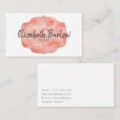 Roze waterverf feminine aangepast script visitekaartje (Voorkant / Achterkant)