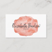 Roze waterverf feminine aangepast script visitekaartje (Voorkant)