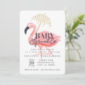 Roze Waterverf Flamingo Baby Sprinkle Baby shower Kaart (Staand voorkant)