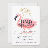 Roze Waterverf Flamingo Baby Sprinkle Baby shower Kaart (Voorkant)