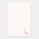 Roze Waterverf Flamingo Blocnote Post-it® Notes (Voorkant)