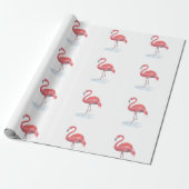 Roze waterverf Flamingo. Cadeaupapier (Uitgerold)