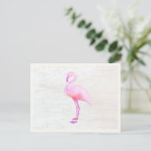 Roze Waterverf Flamingo Calling Card Briefkaart (Staand voorkant)