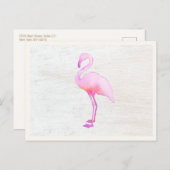 Roze Waterverf Flamingo Calling Card Briefkaart (Voorkant / Achterkant)