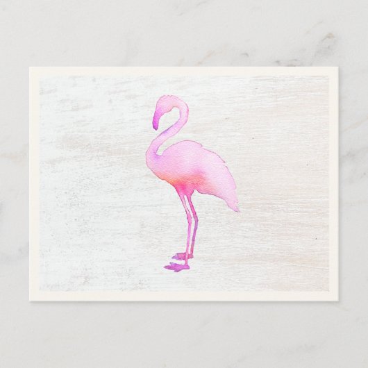 Roze Waterverf Flamingo Calling Card Briefkaart (Voorkant)