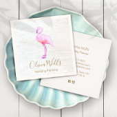 Roze Waterverf Flamingo Calling Card Contactkaartje