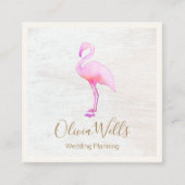 Roze Waterverf Flamingo Calling Card Contactkaartje (Voorkant)