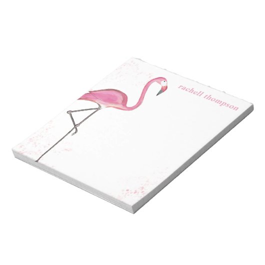 Roze Waterverf Flamingo Eenvoudig stijlvol beeld Notitieblok (Linkerzijde)