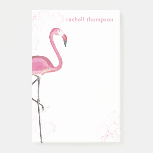 Roze Waterverf Flamingo Eenvoudig stijlvol beeld Post-it® Notes (Voorkant)