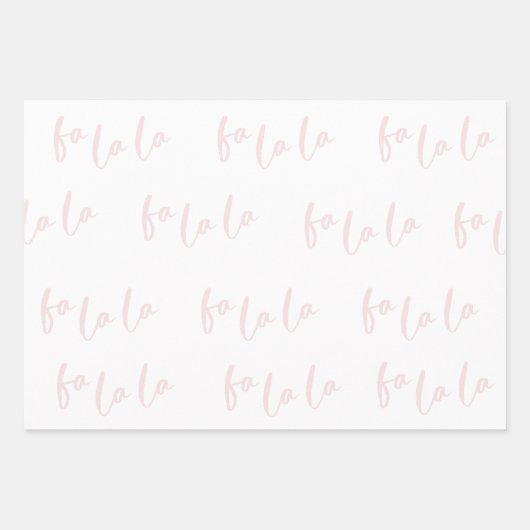 Roze Waterverf Flamingo Fa La Pattern Gift Inpakpapier Vel (Voorkant 3)