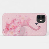 Roze Waterverf Flamingo Floral en Stippen Case-Mate iPhone Case (Achterkant (horizontaal))