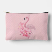Roze Waterverf Flamingo Floral en Stippen Genoemd Etui (Voorkant)