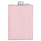 Roze Waterverf Flamingo Floral en Stippen Heupfles (Achterkant)