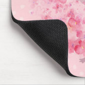 Roze Waterverf Flamingo Floral en Stippen Muismat (Hoek)