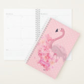 Roze Waterverf Flamingo Floral en Stippen Planner (Display)