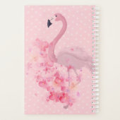Roze Waterverf Flamingo Floral en Stippen Planner (Achterkant)