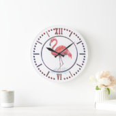 Roze waterverf Flamingo. Grote Klok (Huis)