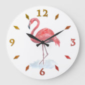 Roze waterverf Flamingo. Grote Klok (Voorkant)