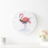 Roze waterverf Flamingo. Grote Klok (Huis)