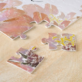 Roze waterverf Flamingo. Jigzaag Puzzle Legpuzzel (Zijkant)