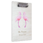 Roze Waterverf Flamingo Klembord (Rechts)