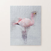 Roze Waterverf Flamingo Legpuzzel (Verticaal)