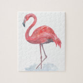 Roze waterverf Flamingo. Legpuzzel (Verticaal)