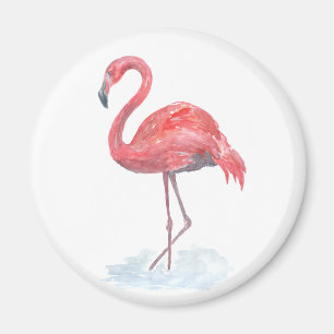 Roze waterverf Flamingo. Magneet