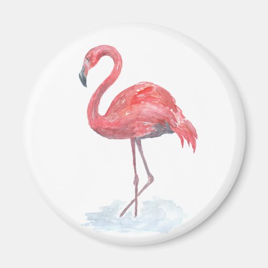 Roze waterverf Flamingo. Magneet (Voorkant)