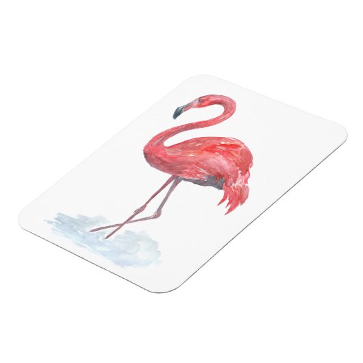 Roze waterverf Flamingo. Magneet (Linkerzijde)