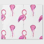 Roze waterverf flamingo naadloos patroon cadeaupapier (Vlak)